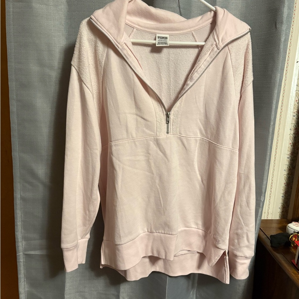 PINK Victoria's Secret Blush Pink Half-Zip Sweatshirt
